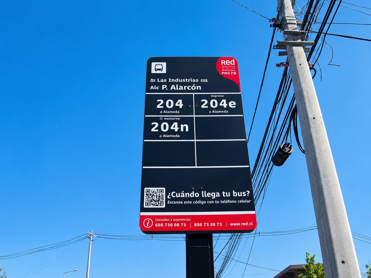 Señalética paradero transporte